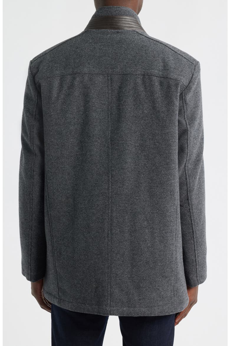 Upton Wool Blend Car Coat with Removable Bib, Alternate, color, CHARCOAL