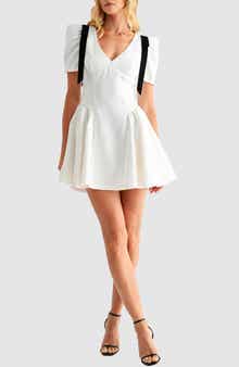 Contrast Tie Detail Tweed Cocktail Minidress