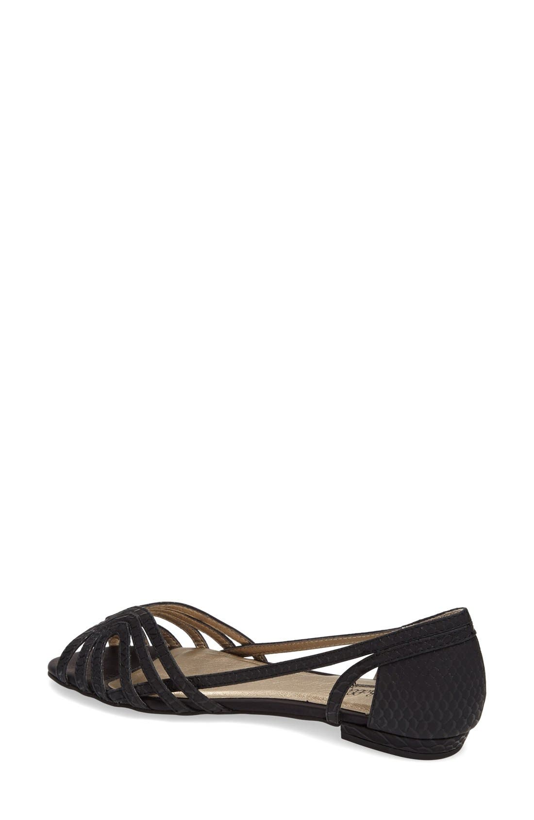 'Would I Lie' Open Toe Flat, Alternate, color, BLACK