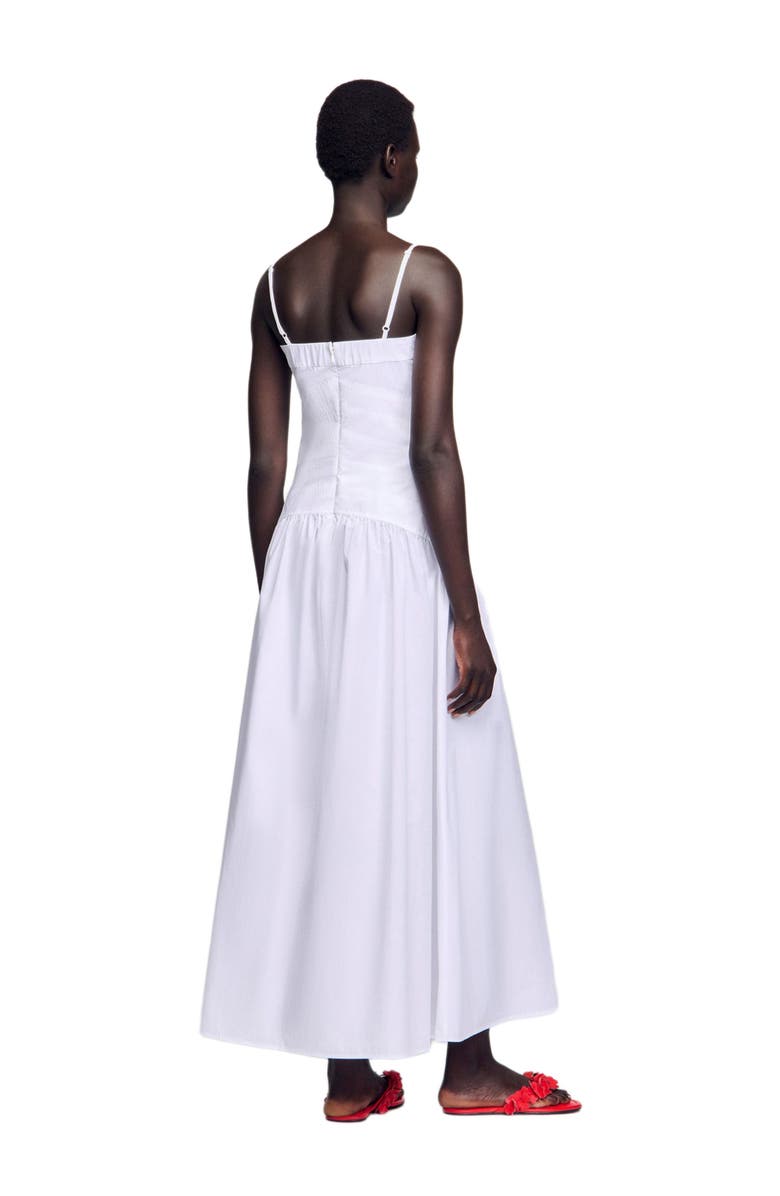 SANDRO Draped bustier maxi dress, Alternate, color,