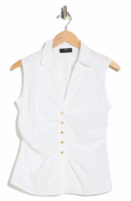 T Tahari Sleeveless Woven Shirt