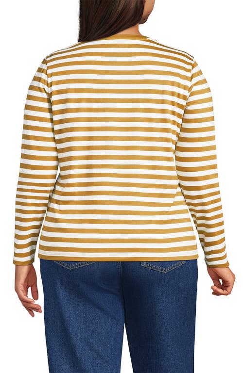 Lands' End Supima Cotton Long Sleeve V-neck T-shirt In Yellow