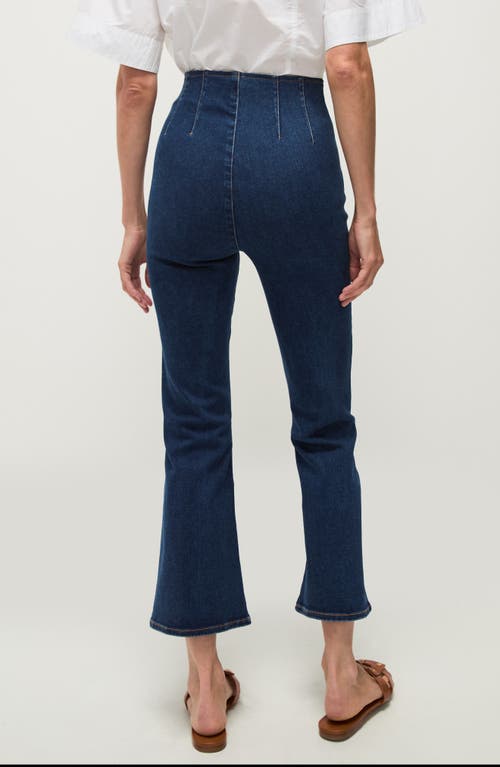 Veronica Beard Carson Off-duty High Waist Ankle Flare Jeans In Bright Blue