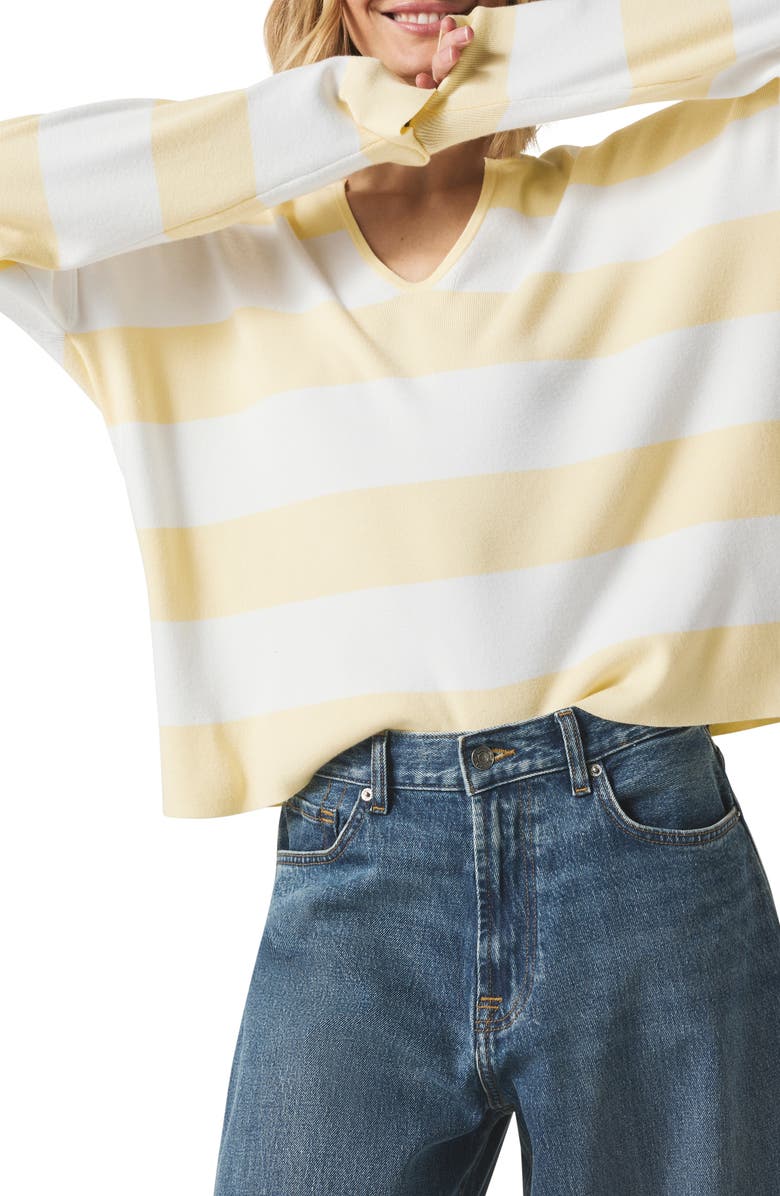Splendid Veronica Stripe Sweater, Alternate, color, Limoncello Stripe