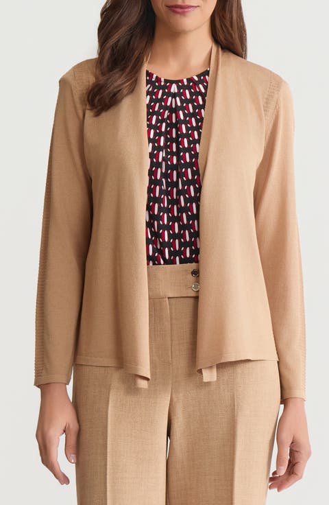 Stitch Detail Open Front Cardigan