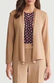 KASPER Stitch Detail Open Front Cardigan