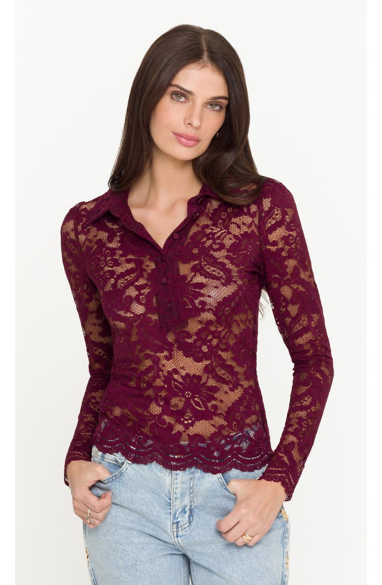 Generation Love Dominique Lace Top, Alternate, color, Dark Red