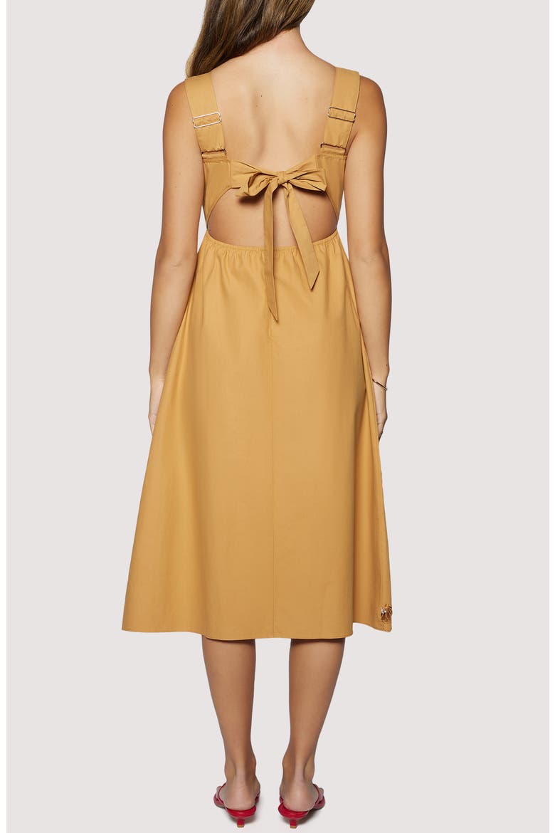 Seashell Drift Open Back Midi Dress, Alternate, color, TERRA COTTA