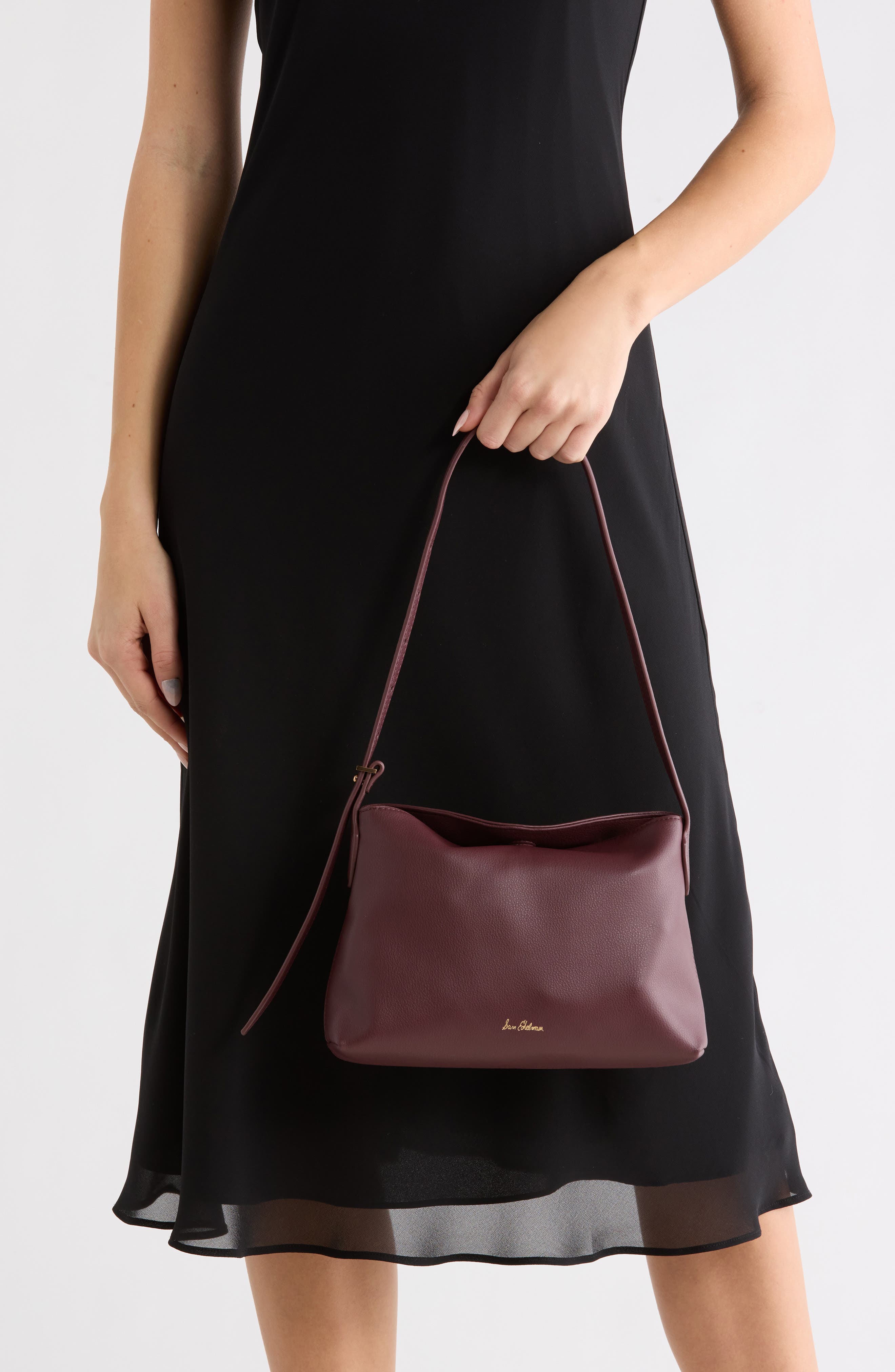 Sam Edelman Harlyn Small Shoulder Bag, Alternate, color, Dark Red
