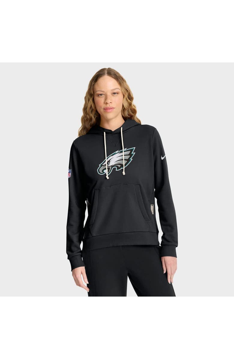 Nike Women's Nike Black Philadelphia Eagles Sideline Standard Issue Initial Home Dri-FIT Hoodie, Main, color, Black