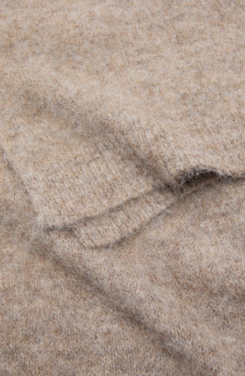 MANGO Knit Fringe Scarf, Alternate, color, Medium Brown