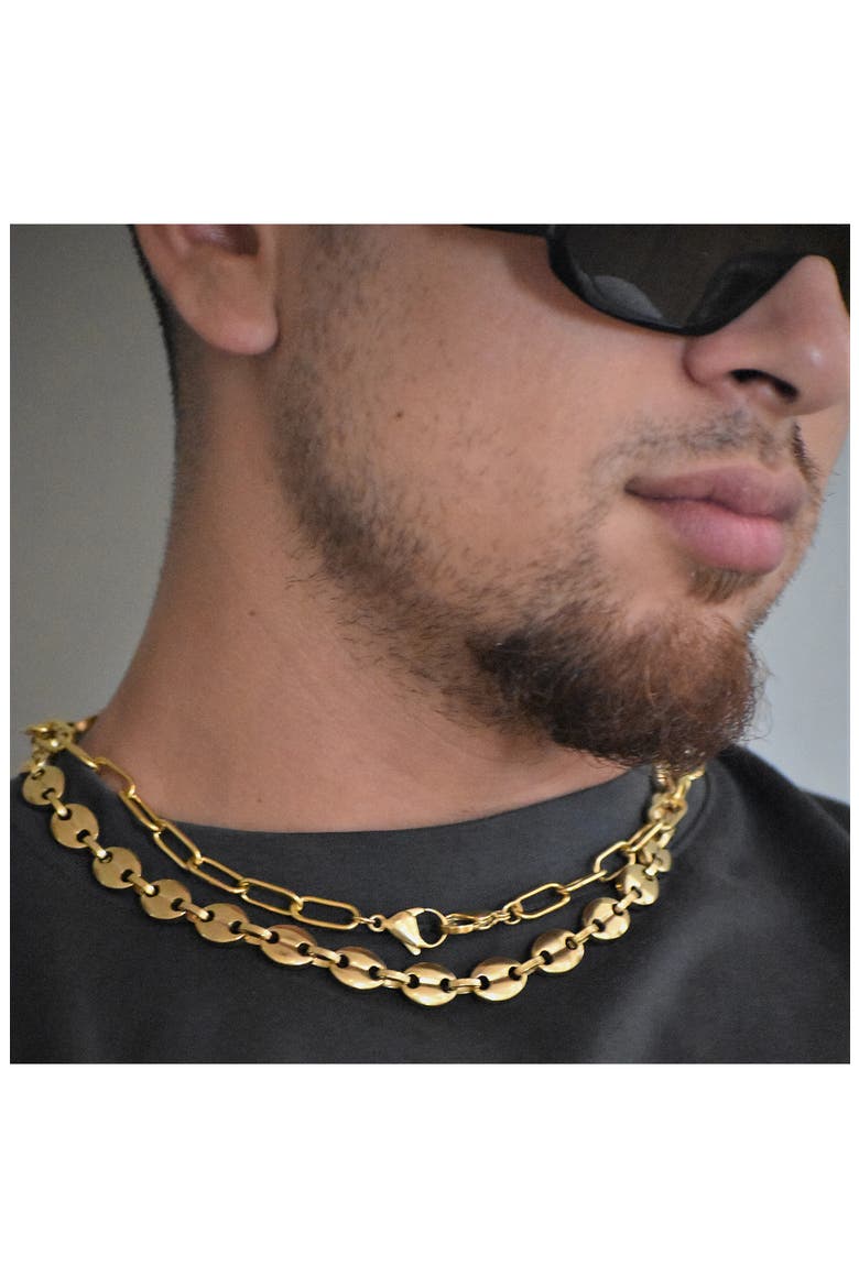 Gender Inclusive Paperclip Chain Necklace, Alternate, color, GOLD