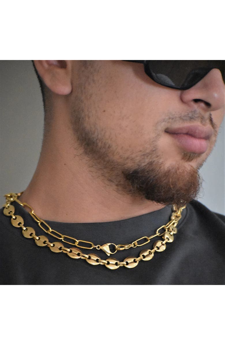 REBL Gender Inclusive Paperclip Chain Necklace, Alternate, color, Gold