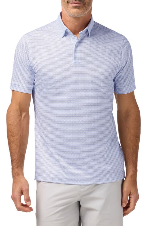 Halyard Trim Fit Dot Stripe Performance Polo