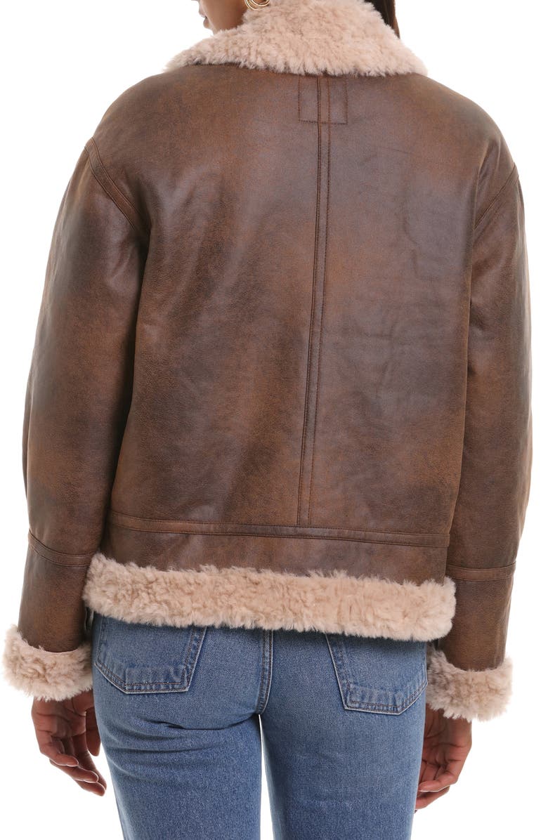 Avec Les Filles Faux Shearling Moto Jacket, Alternate, color, 
