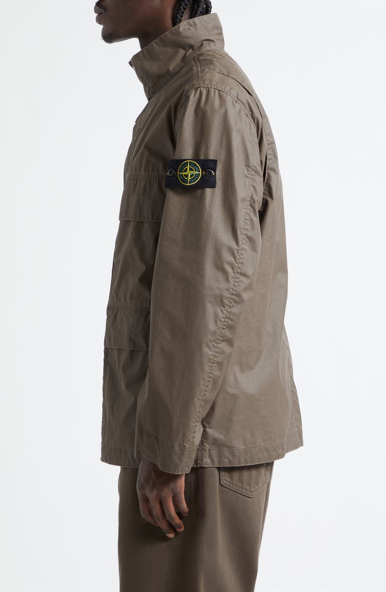 Stone Island Waxed Field Jacket, Alternate, color, Umber