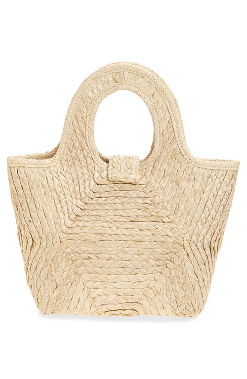 Pamela Munson The Petite Lulu Raffia Shoulder Bag In Brown