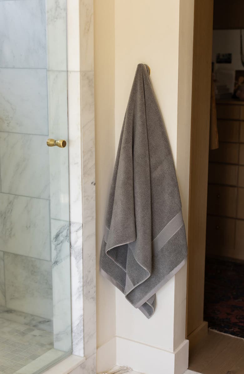 Cozy Earth Luxe Set of 2 Bath Sheets, Alternate, color, Charcoal