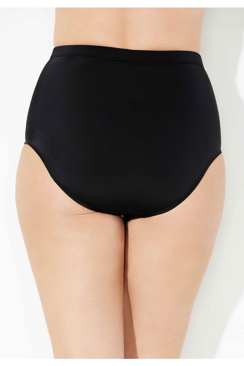 Shirred High Waist Tummy Control Swim Brief, Alternate, color, Very Fuchsia