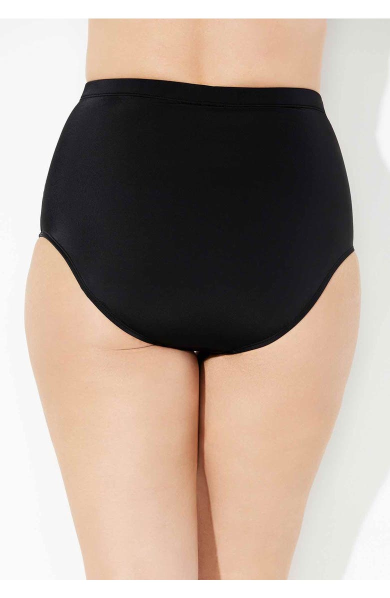 Swimsuits for All Shirred High Waist Swim Brief, Alternate, color, Black