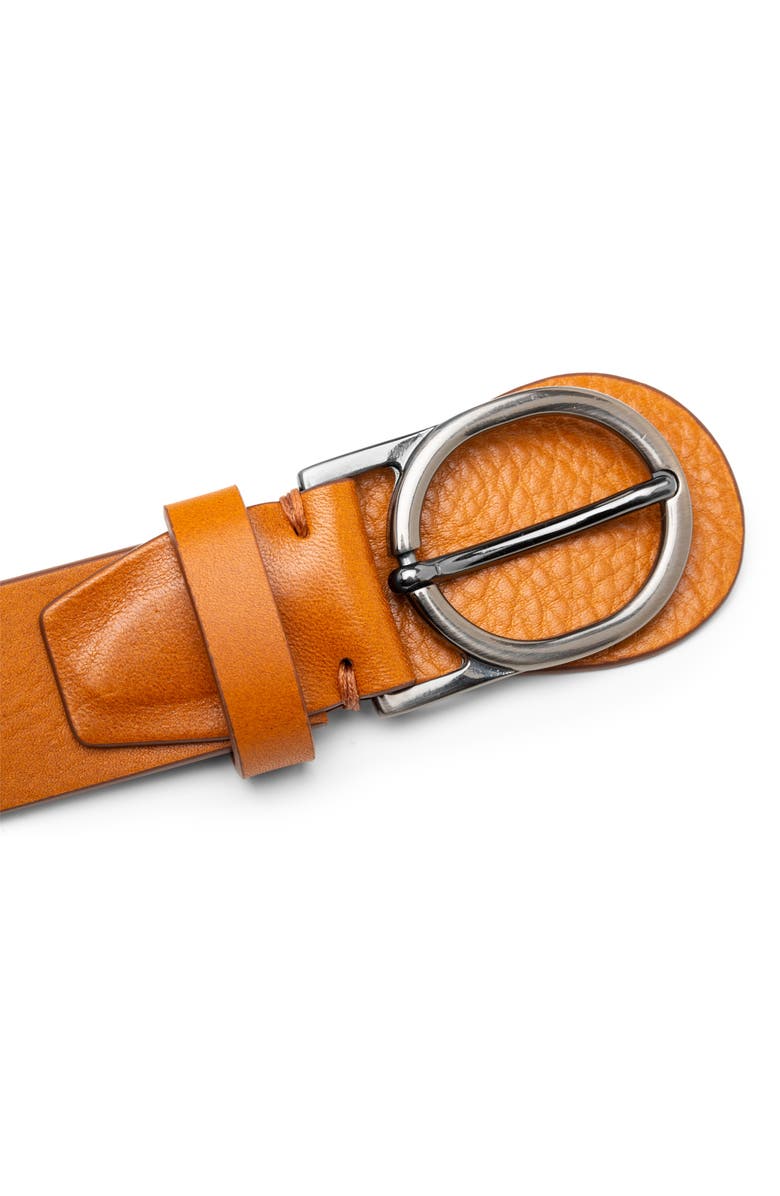 Bosca Sarno Leather Belt, Alternate, color, Saddle
