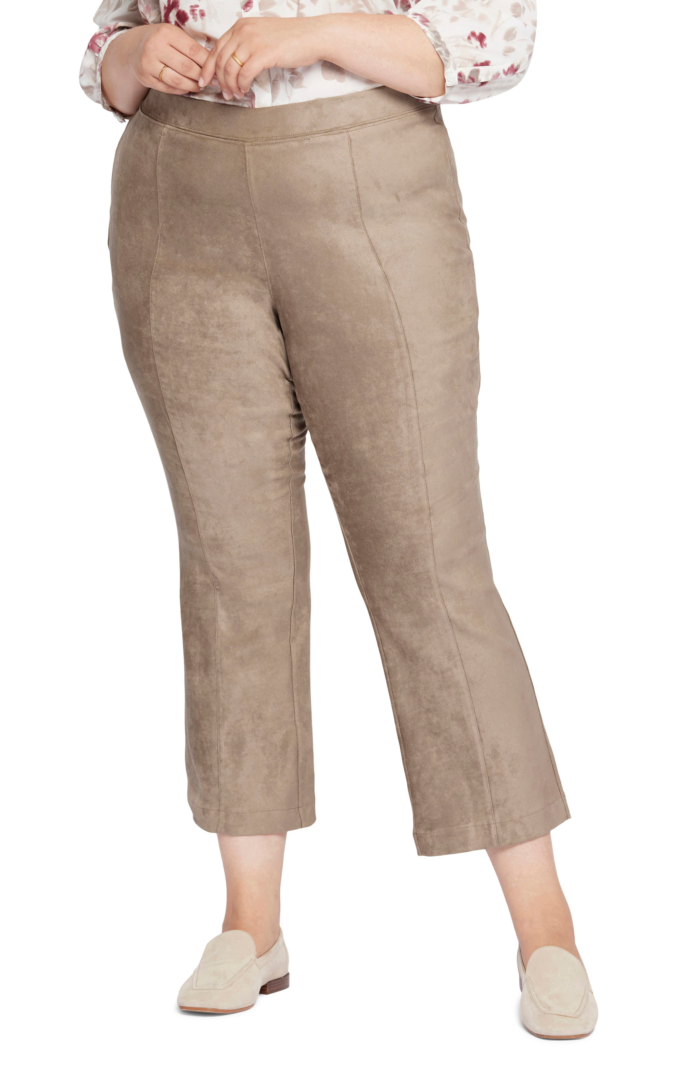Pull-On Ankle Slim Bootcut Faux Suede Pants - image 3