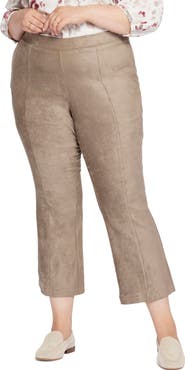 NYDJ Pull-On Ankle Slim Bootcut Faux Suede Pants