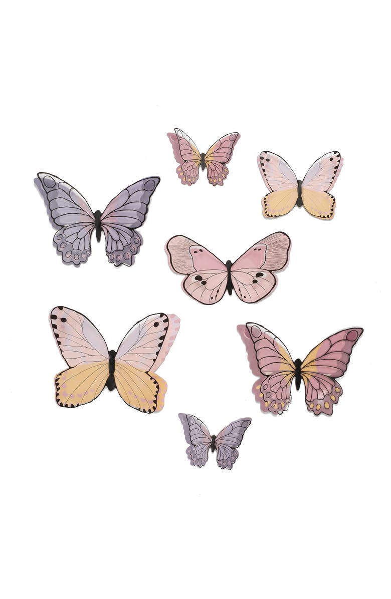Lambs & Ivy Butterfly Dreams 3-Dimensional Wings Colorful Wall Decals/Stickers, Alternate, color, Multicolor