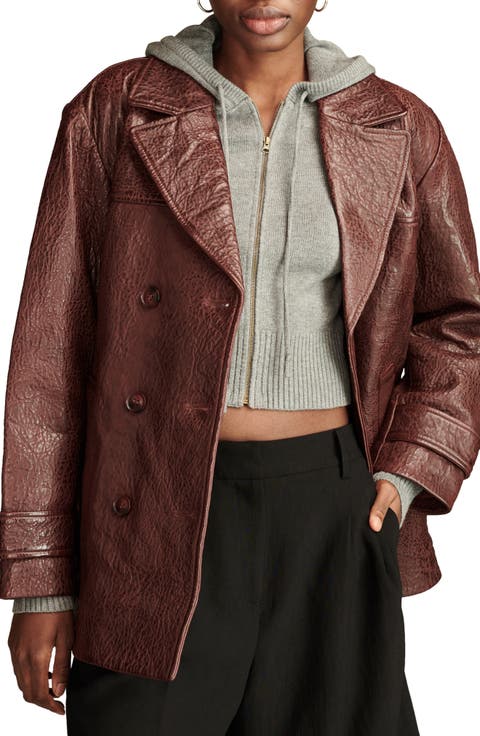 Marla Pebbled Leather Coat