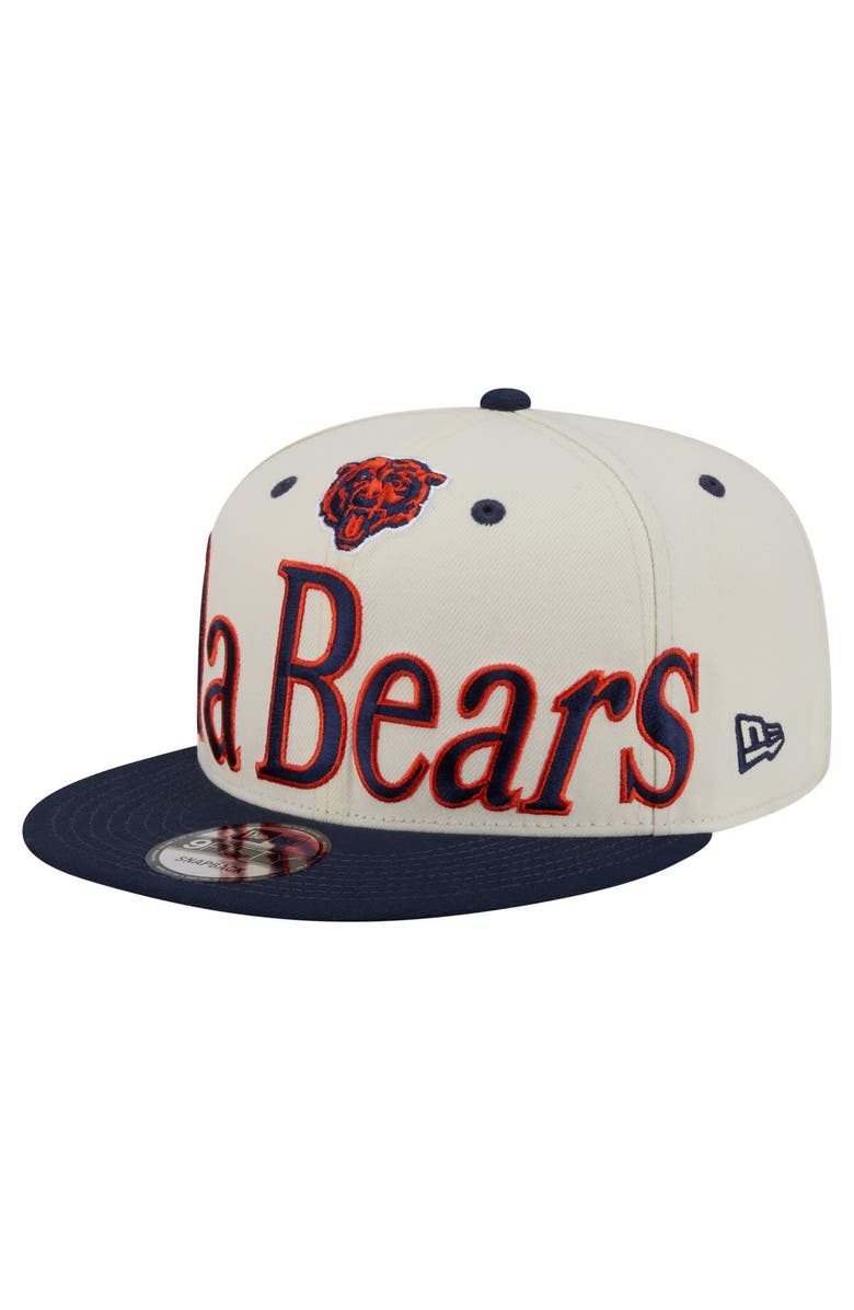 New Era Men's New Era Cream Chicago Bears Oversized Slogan 9FIFTY Snapback Hat, Alternate, color, Cream