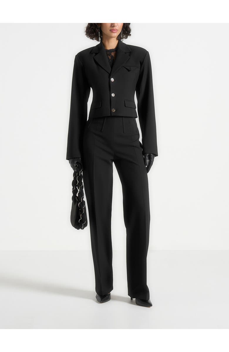 Manière De Voir Prisca Tailored Cropped Blazer, Alternate, color, Black