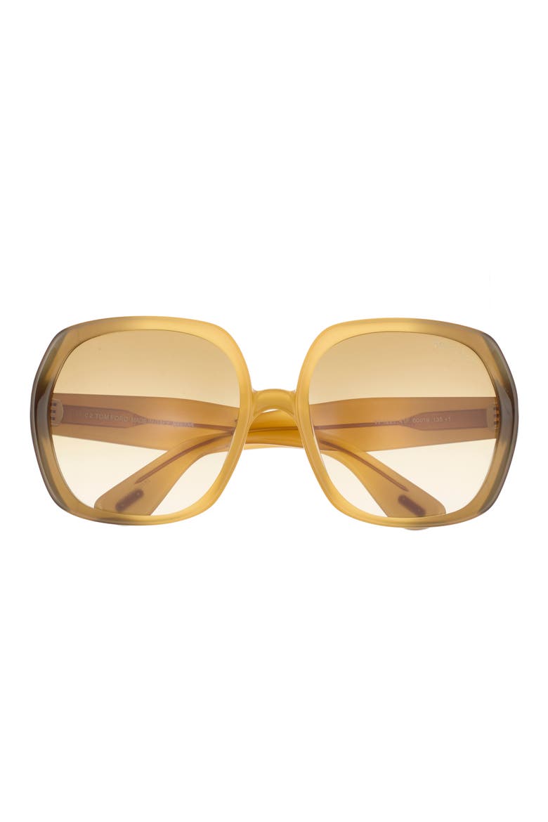 60mm Square Sunglasses, Main, color, YELLOW / GRADIENT BROWN