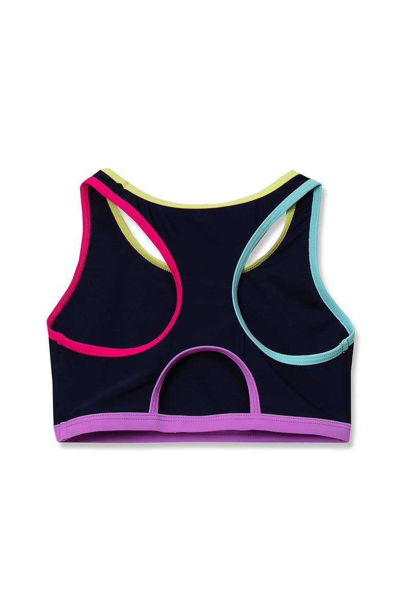 Lands' End Girls Chlorine Resistant Contrast Racer Back Bikini Top, Alternate, color, Deep Sea Navy