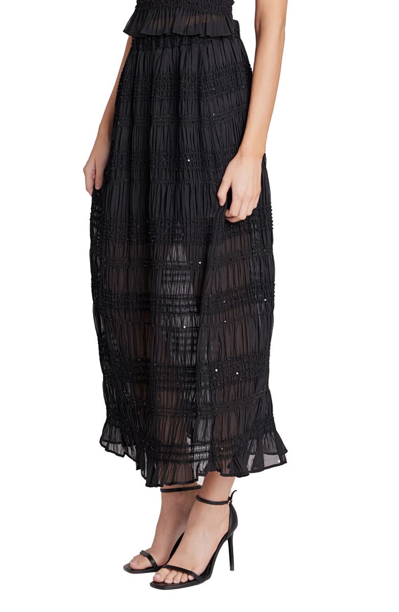 Endless Rose Sequin Embellished Chiffon Maxi Skirt, Alternate, color, Black