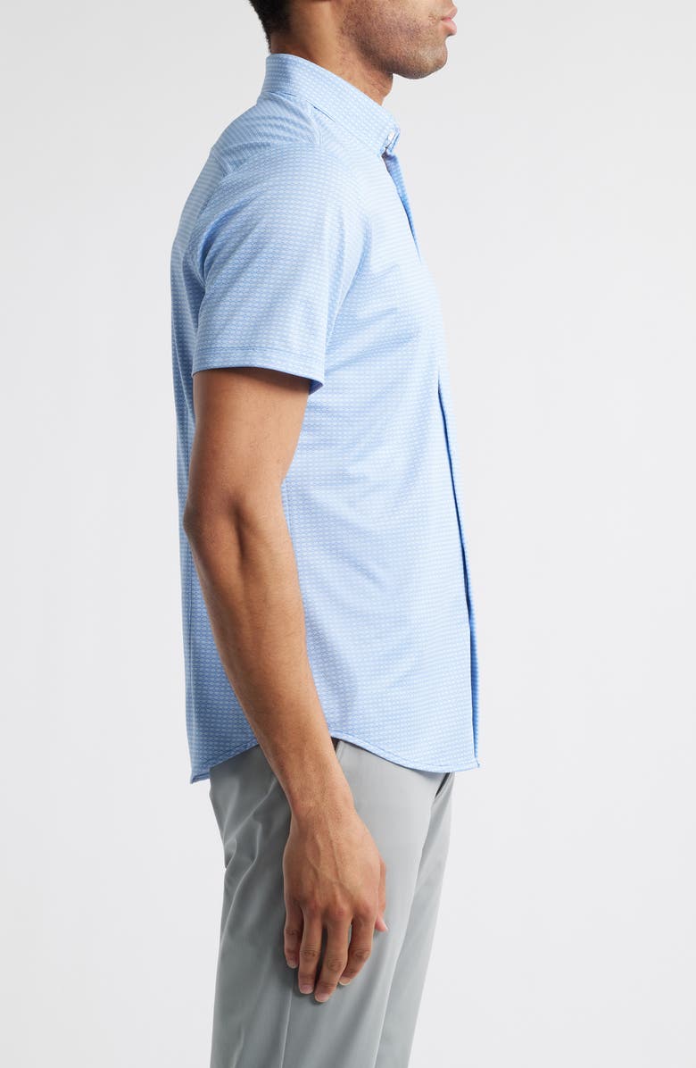 Mizzen+Main Halyard Trim Fit Dot Print Short Sleeve Performance Button-Up Shirt, Alternate, color, 