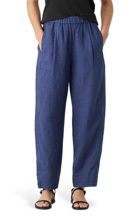 Pleated Organic Linen Lantern Pants