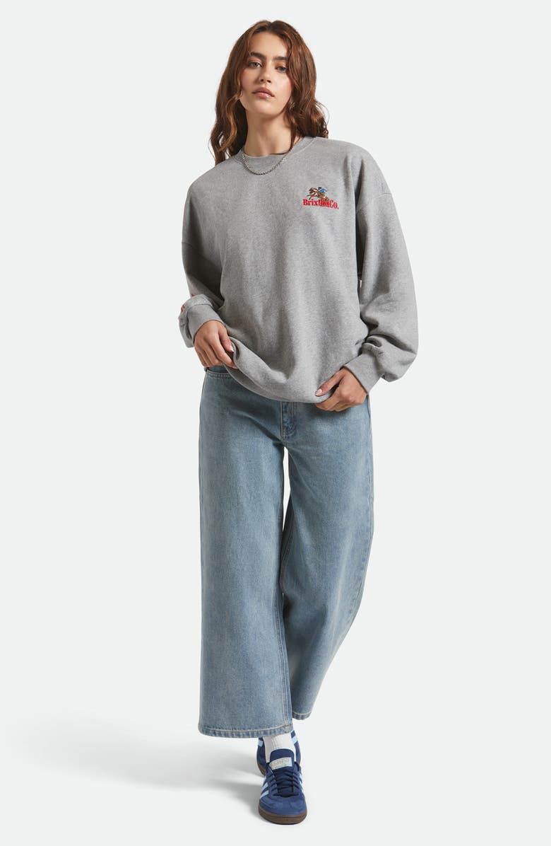 Brixton Inwood Oversize Graphic Sweatshirt, Alternate, color, Heather Grey