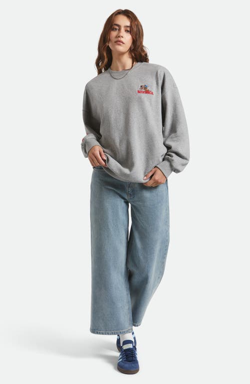 Brixton Inwood Oversize Graphic Sweatshirt In Gray