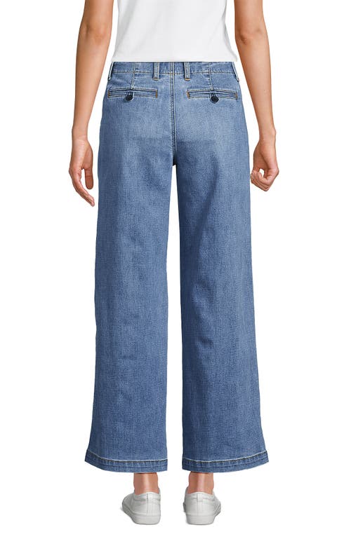 LANDS' END LANDS' END MID RISE DENIM WIDE LEG ANKLE JEANS