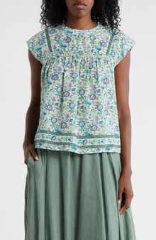 ELIE ELIE TAHARI Crewneck Cap Sleeve Top