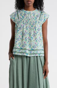 ELIE ELIE TAHARI Crewneck Cap Sleeve Top
