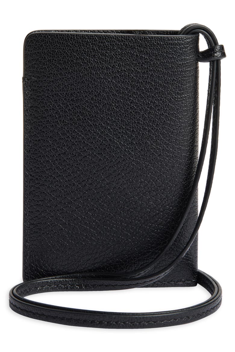 Grained Leather Card Case, Alternate, color, BLACK