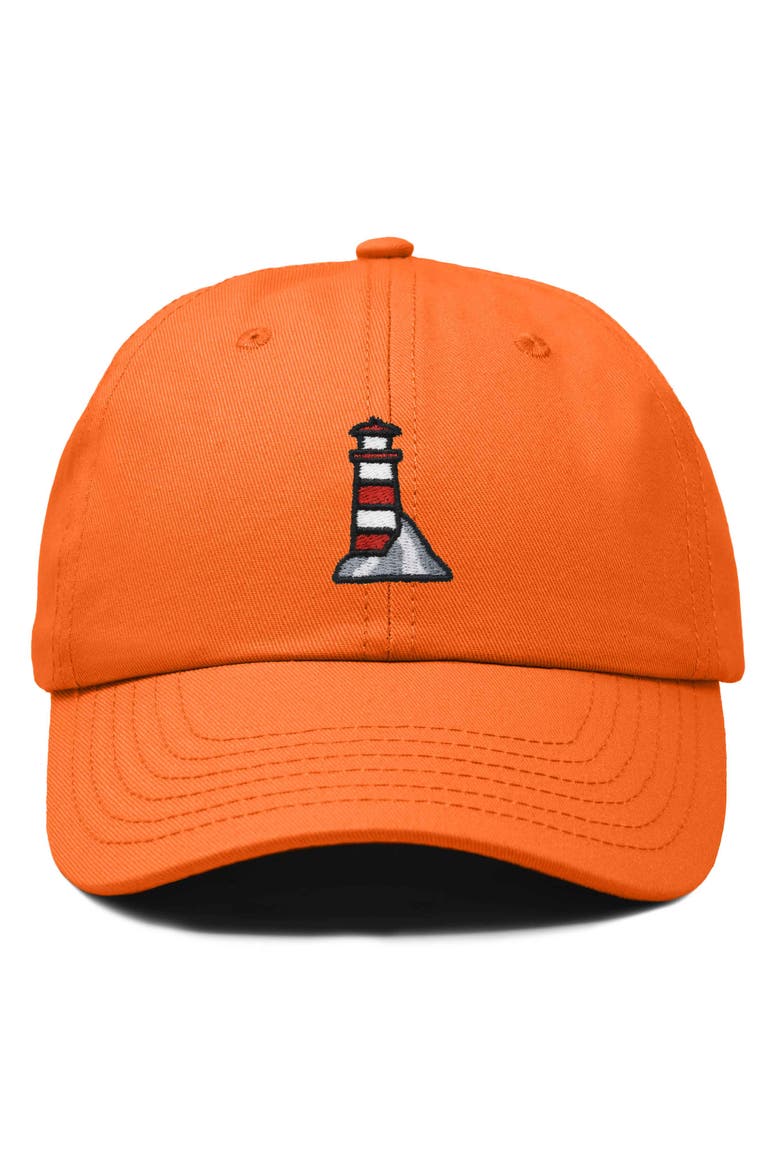 Lighthouse Embroidered Dad Hat, Main, color, Orange