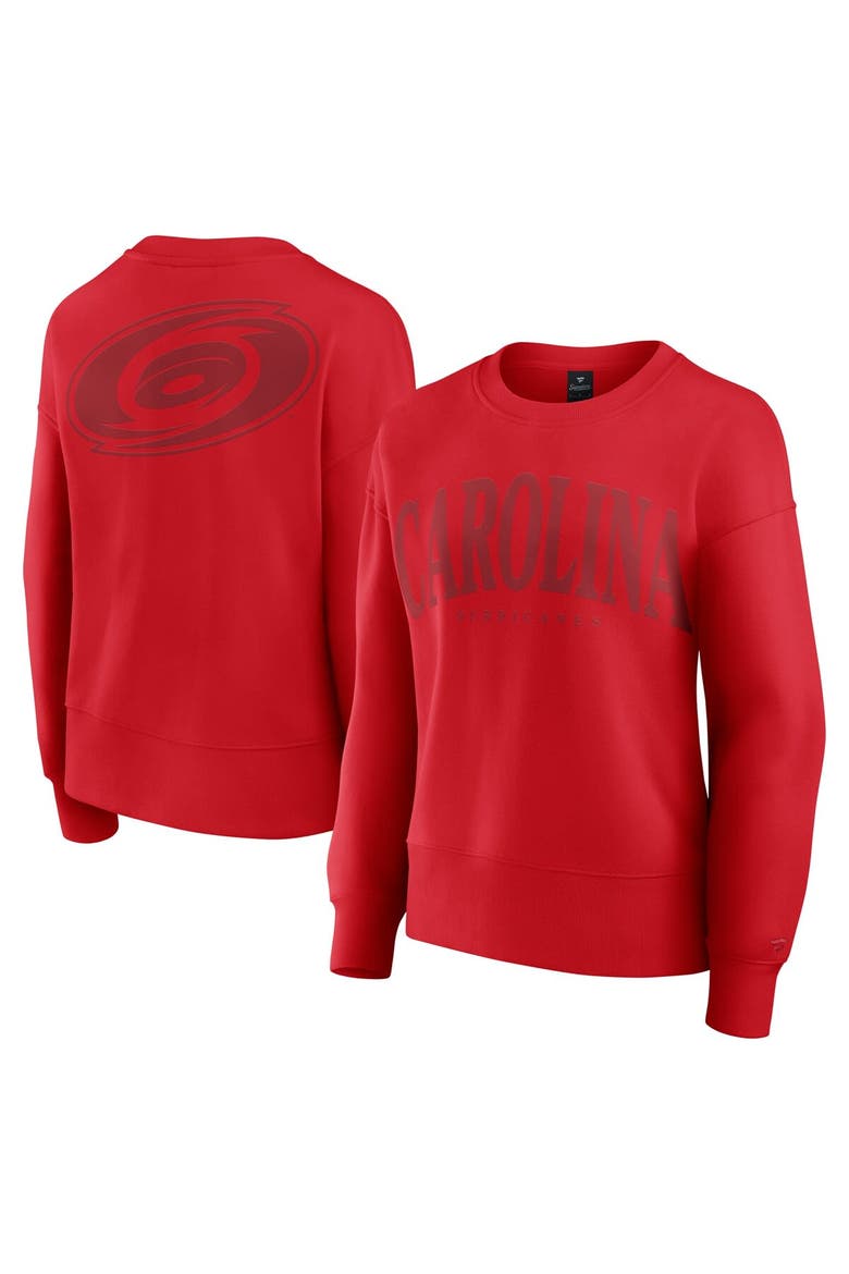 Women's Fanatics  Red Carolina Hurricanes Elements Flow Pullover Sweatshirt, Main, color, Red