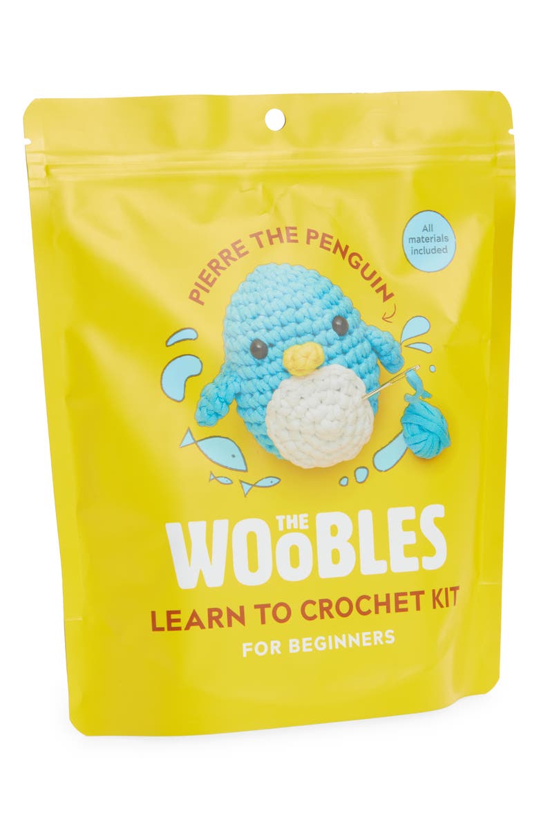 THE WOOBLES Penguin Crochet Kit, Main, color, Blue