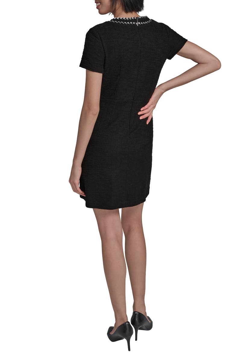 Braided Trim Tweed Sheath Dress, Alternate, color, BLACK