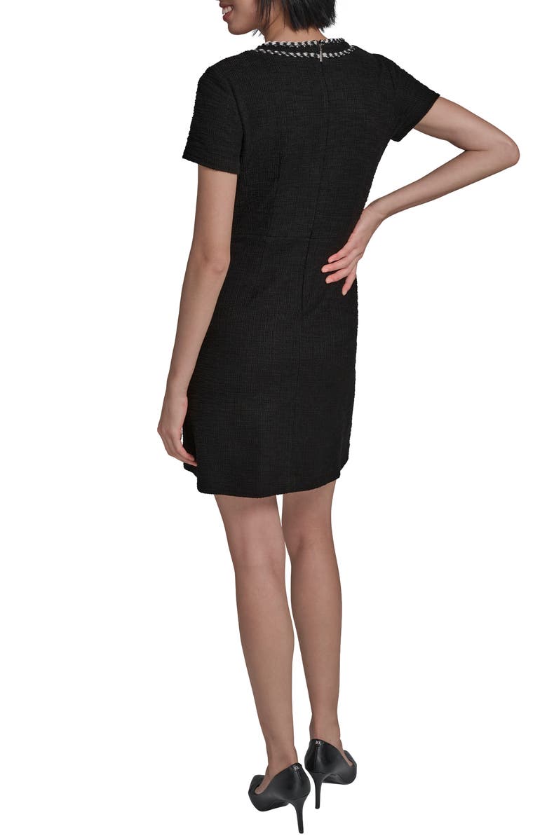 KARL LAGERFELD Braided Trim Tweed Sheath Dress, Alternate, color, 