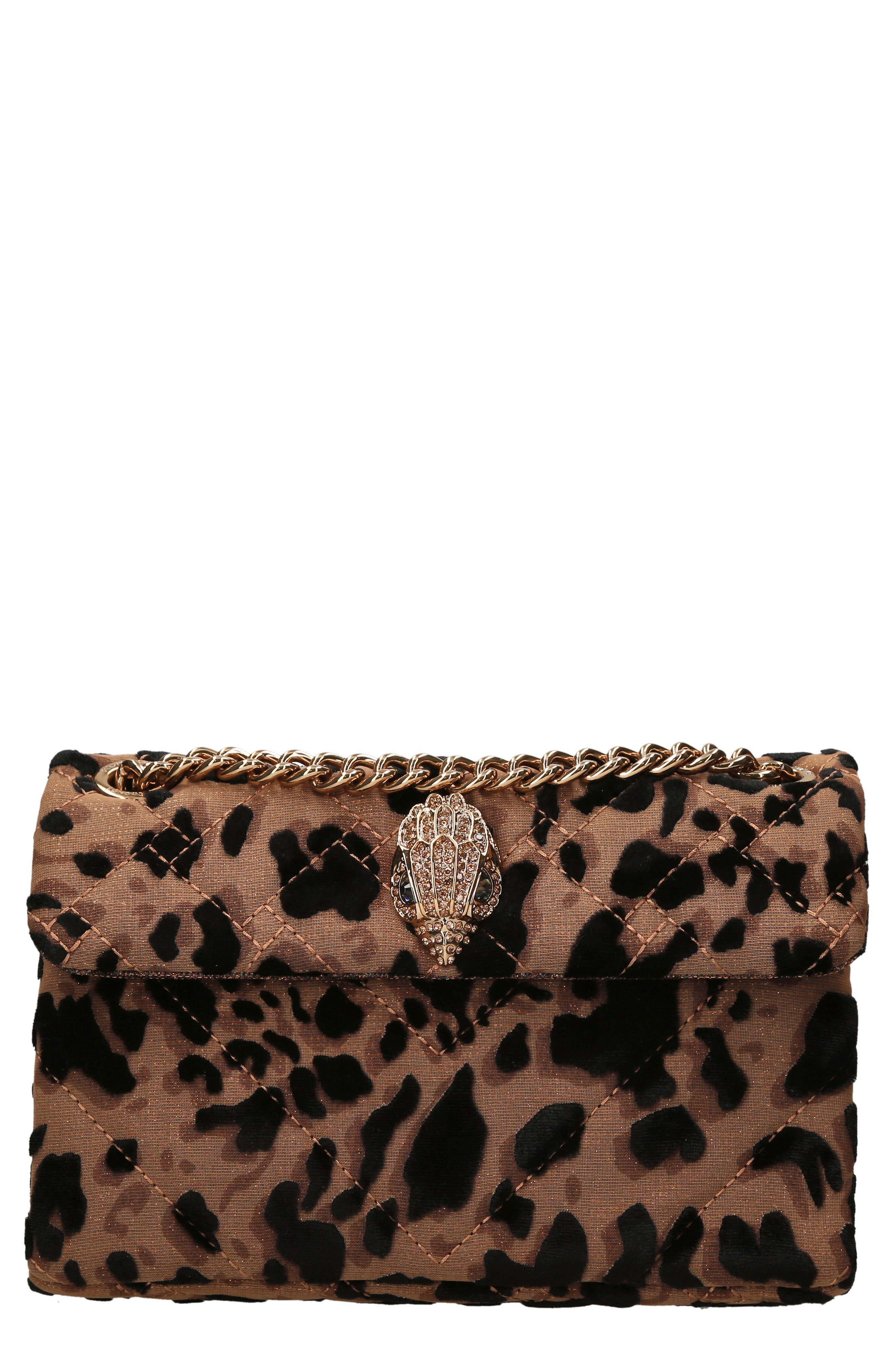 Kurt Geiger London Mini Kensington Leopard Print Convertible Crossbody Bag, Main, color, 