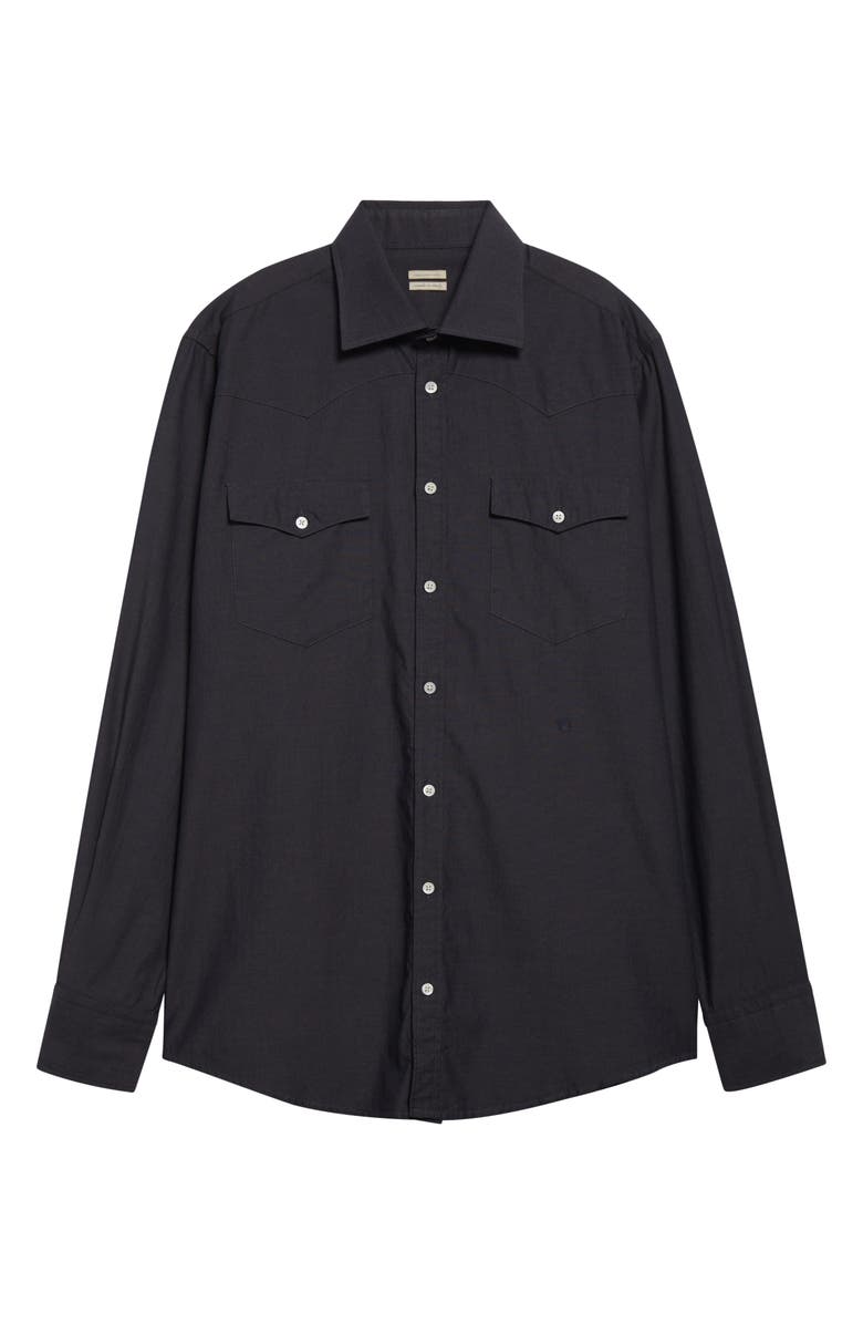 Massimo Alba Arizona Western Button-Up Shirt, Alternate, color, Dark Blue