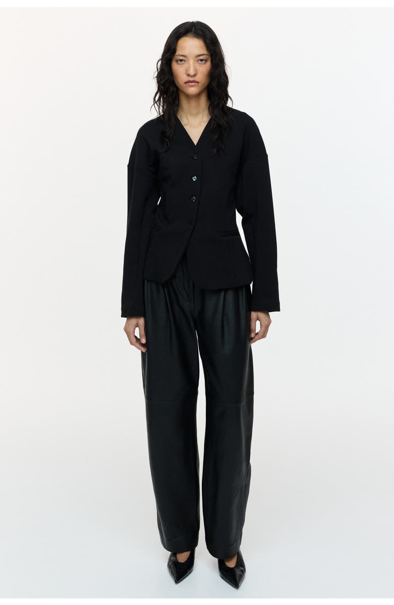 H&M Jersey Blazer, Alternate, color, Black